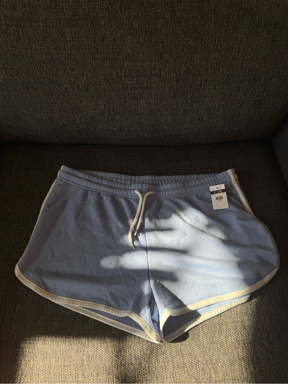 Blue/ Purple Athletic Shorts with Cream Trim
